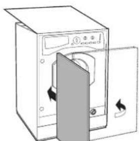 HOTPOINT AWM 1081 EU - Mounting the wooden panel onto the door and inserting the machine into cabinets: - 4
