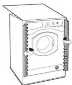 HOTPOINT AWM 1081 EU - Mounting the wooden panel onto the door and inserting the machine into cabinets: - 3
