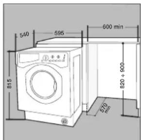 HOTPOINT AWM 1081 EU - Einfügen der maschine in das Möbel. - 1