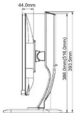 44.0mm 386.0mm(516.0mm) 393.5mm