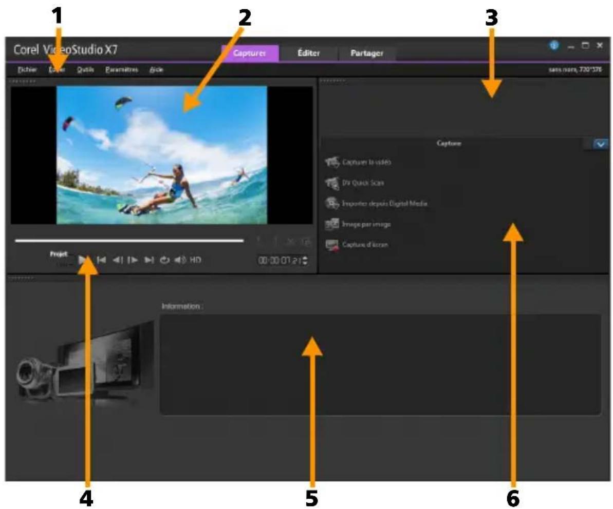 COREL VideoStudio Pro X7 - Espace de travail Capturer - 1