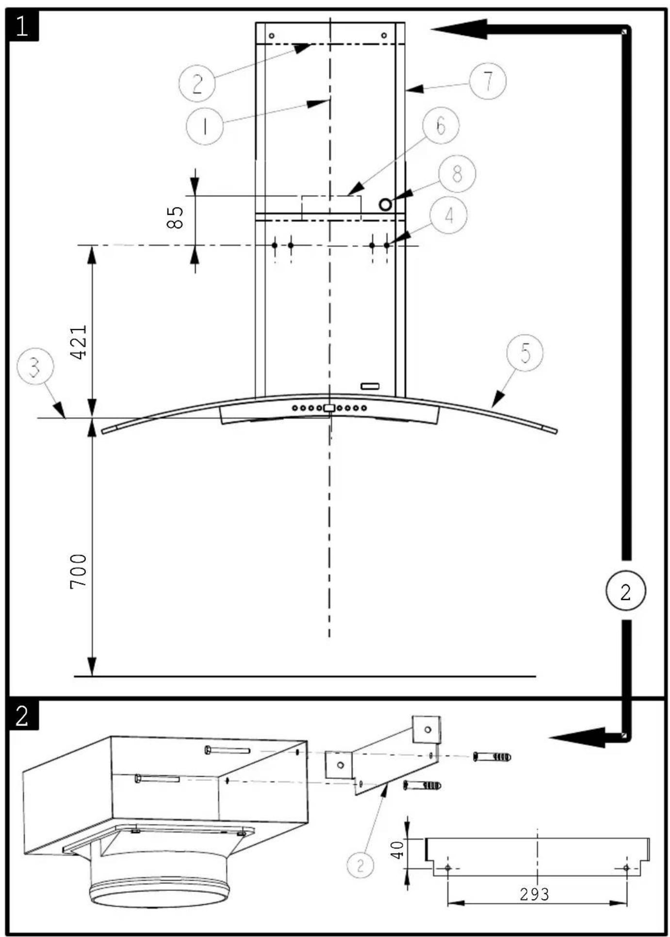 ROBLIN Escale Verre 900 Murale - CH - 5