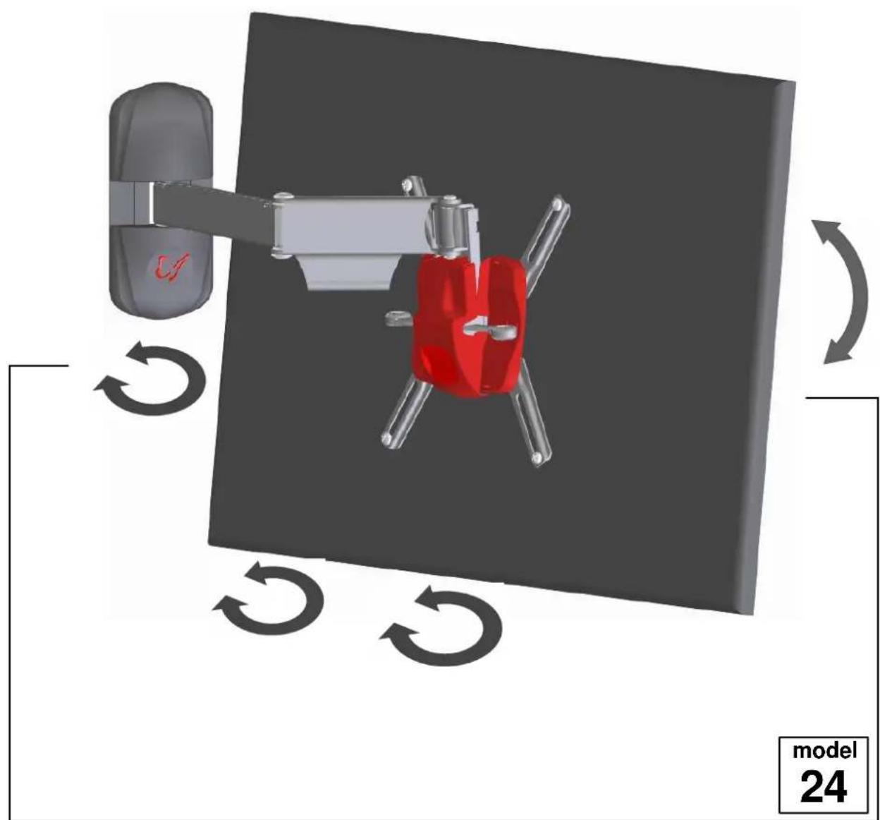 Barkan 24B - Movement Rotate, Fold, Swivel & Tilt LED/ LCD/PLASMA WALL MOUNT Premium Series - 1