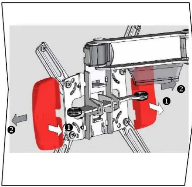 Technical diagram of a mechanical assembly with numbered components and directional arrows indicating motion or flow.