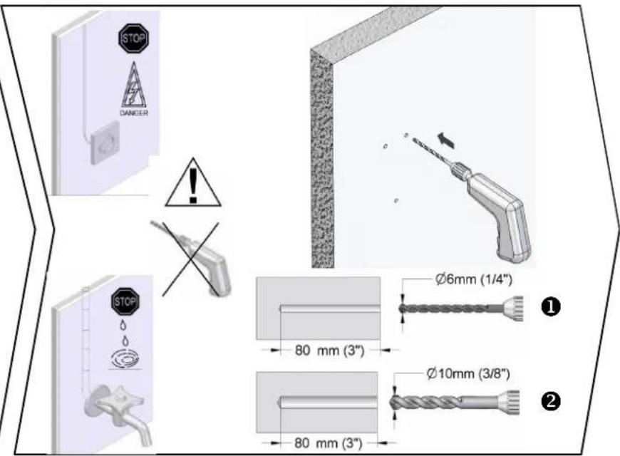 STOP DANGER STOP 80 mm (3") 80 mm (3") Ø6mm (1/4") Ø10mm (3/8") ① ②