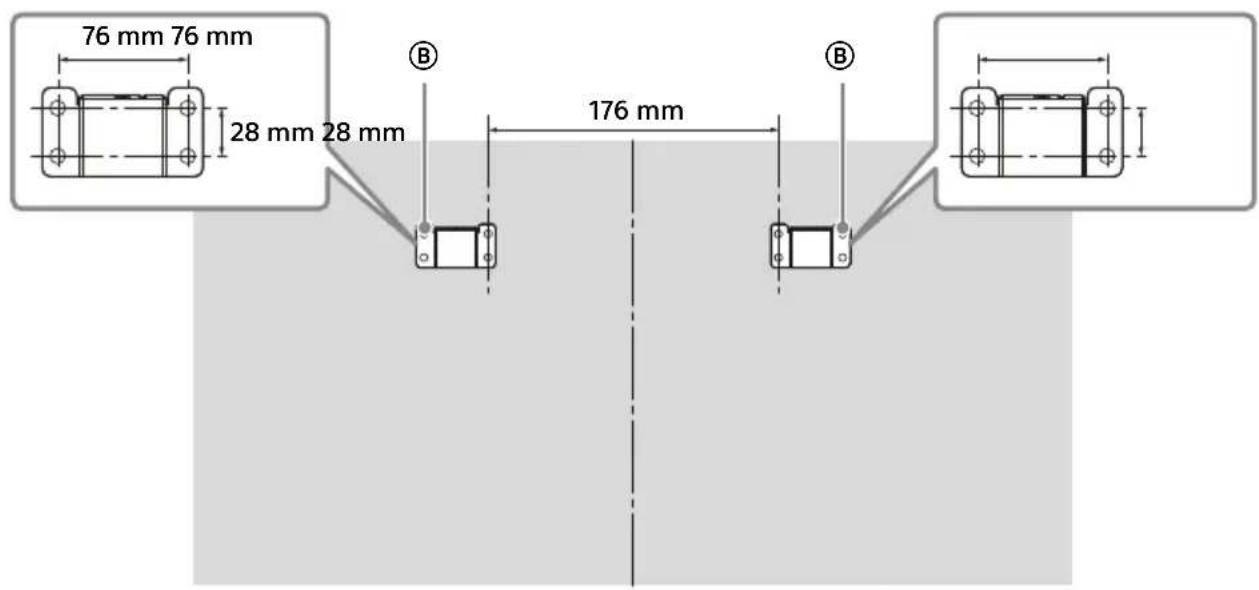 SONY KDL42W706 - Dimensions of the hole positions on the wall - 1