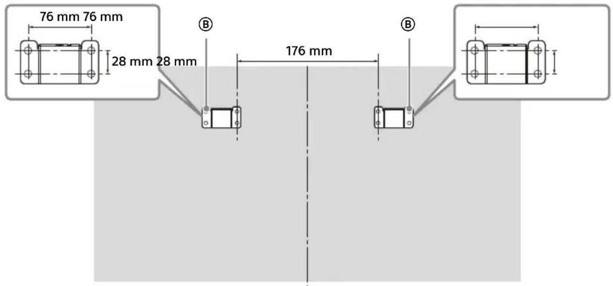SONY KDL42W706 - Dimensiunile poziilor orificiilor pe perete - 1