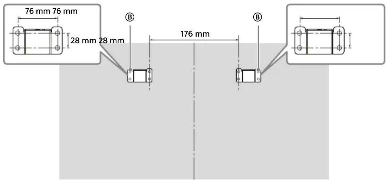 SONY KDL42W706 - Reikien paikkojen mitat seinässä - 1