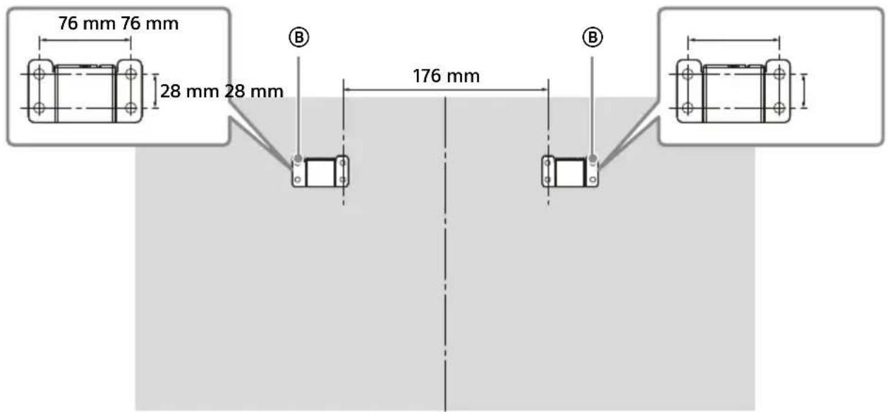 SONY KDL42W706 - Dimensions des positions des trous sur le mur - 1