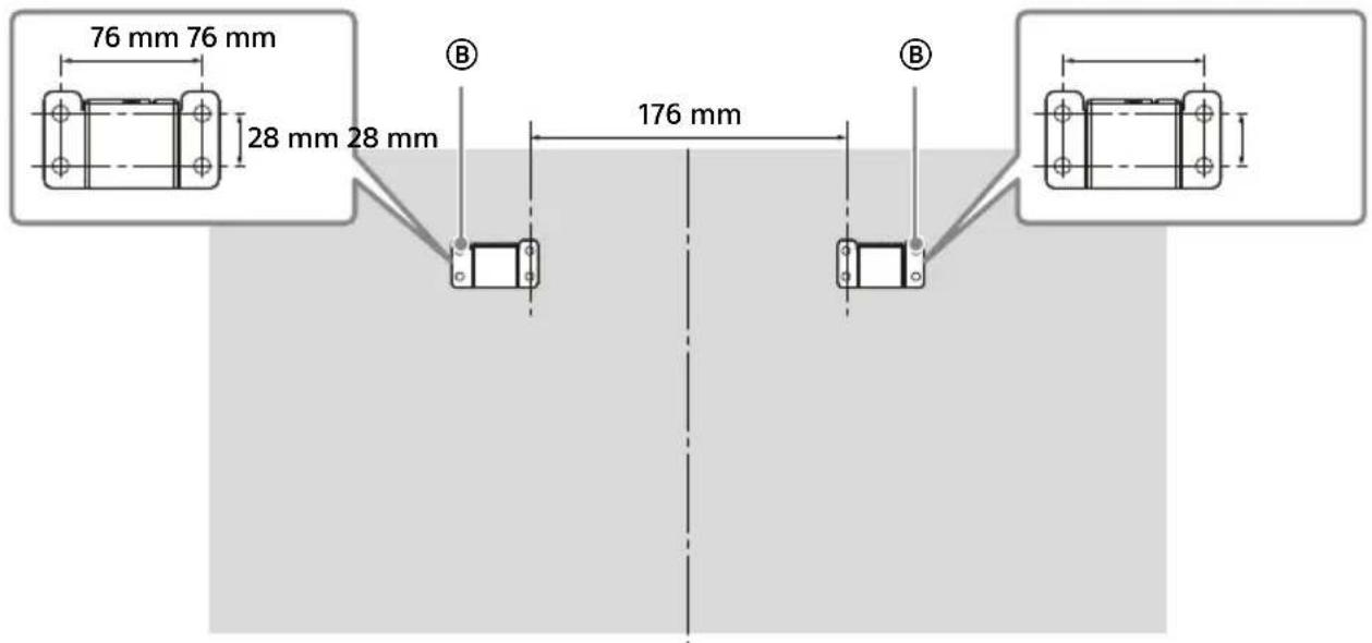 SONY KDL42W706 - Dimensioni per le posizioni dei fori sulla parete - 1