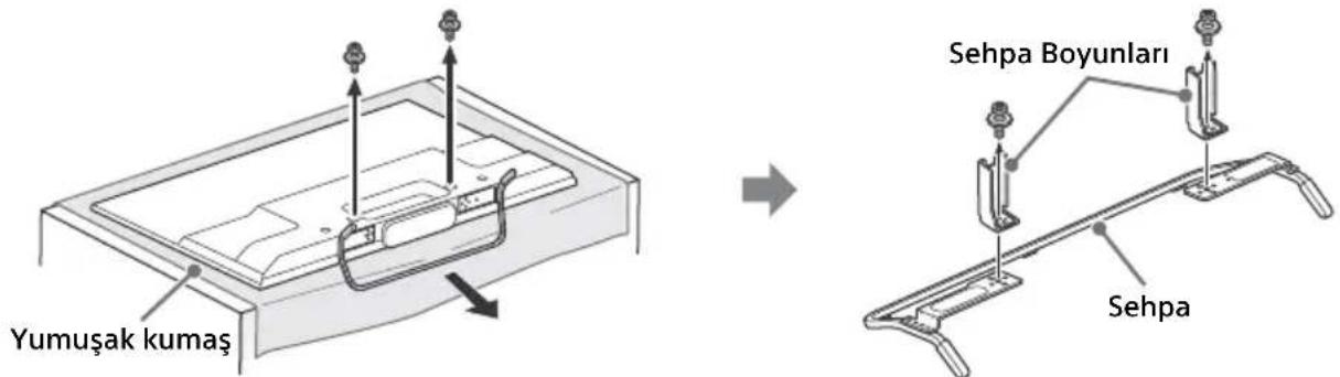SONY KDL42W706 - Masa Üstü Sehpası televizyondan sökmek icin - 1