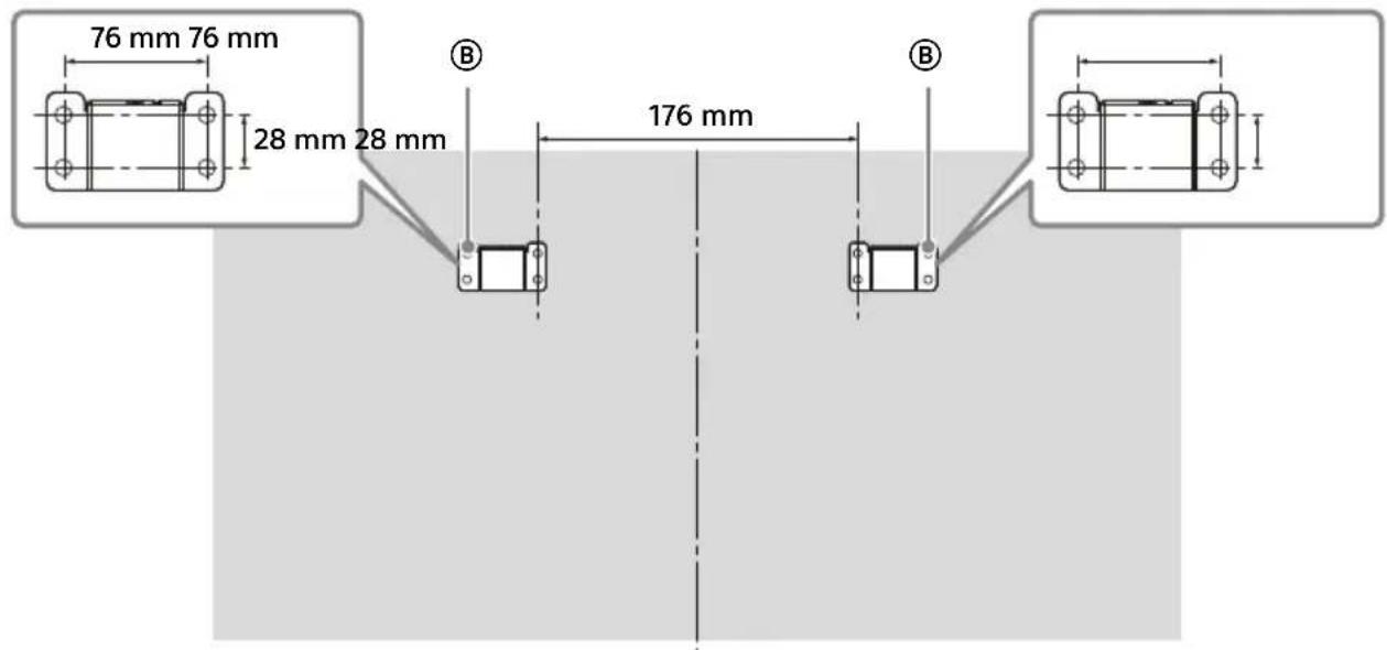 SONY KDL42W706 - Wymiary połozenia otworów w scianie - 1