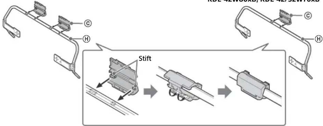 SONY KDL42W706 - Vorbereitung der Montage des Fernsehgeräts - 2