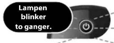 Lampen blinker to ganger.