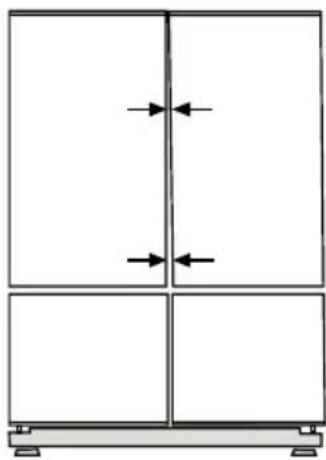BLOMBERG KQD 1361 X A+ - Регулировка зазора между верхними дверцами - 1