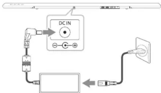 LG NB4540 - De AC-adapter aansluiten - 1