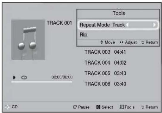 SAMSUNG HTH5200 - Playing a Pre-Recorded Commercial Audio Disc - 1