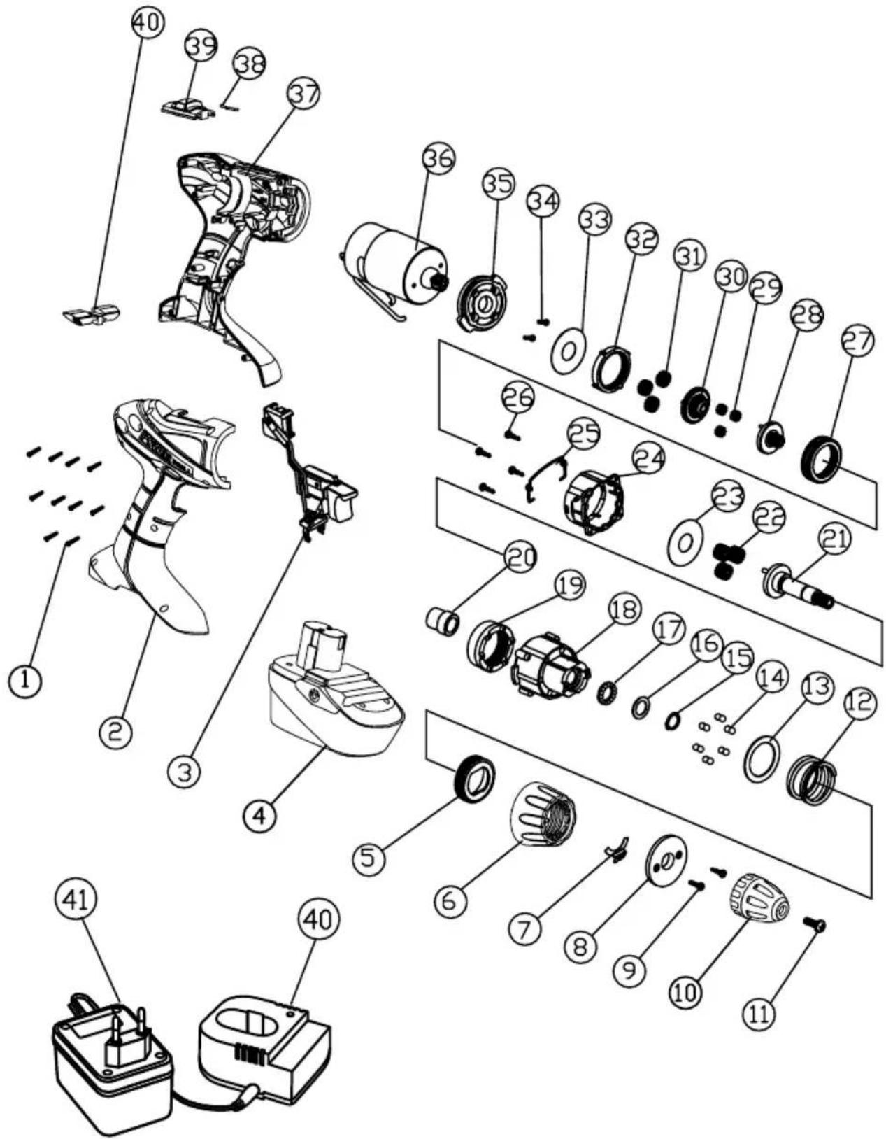 Ferm CDM1090 - Exploded view - 1