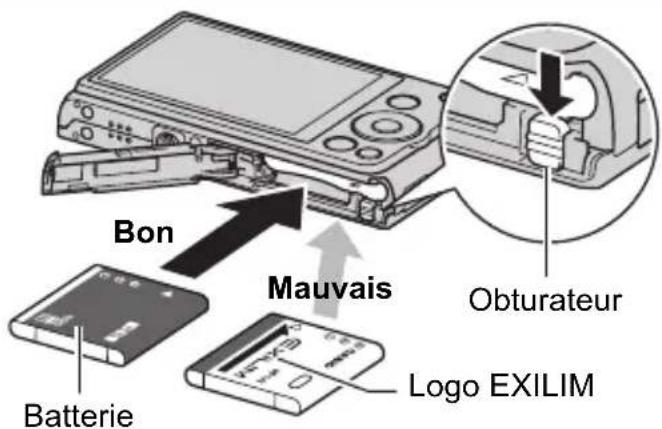 CASIO Exilim EXZS12 - Insérez la batterie. - 1