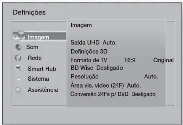 SAMSUNG HTH7500WM - Aceder ao ecrã Definições - 1