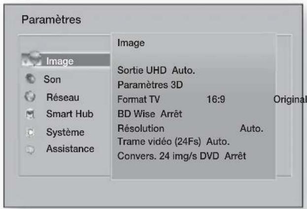 SAMSUNG HTH7500WM - Accéder à l'écran Paramètres - 1