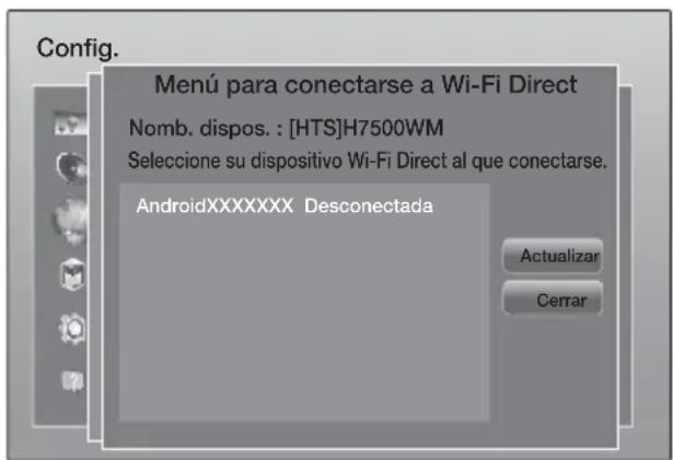 SAMSUNG HTH7500WM - Menú para conectarse a Wi-Fi Direct - 1