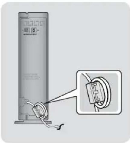 SAMSUNG HTH7500WM - Fixation du noyau torique en ferrite au cordon d'alimentation du module de réception sans fil (SWA-6000) - 1