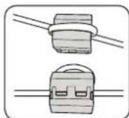 SAMSUNG WAM551 - Enroulement du cable d'alimentation autour du noyau torique en ferrite - 4