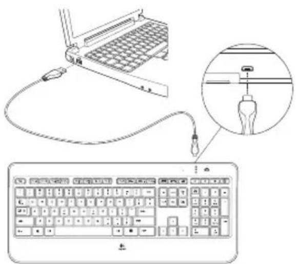 LOGITECH MX800 - Заряджання клавіатури - 1
