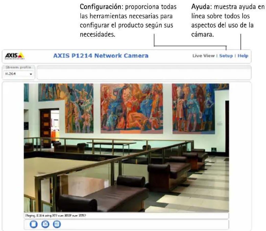 AXIS P1224E - La página Visualización en directo - 1