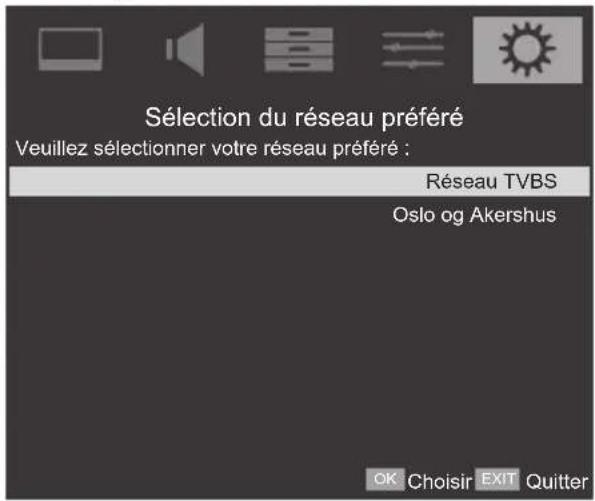 TOSHIBA 42SL738 - Sélection du réseau préféRED - 3