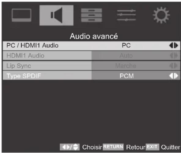 TOSHIBA 42SL738 - Réglages audio avances - 1