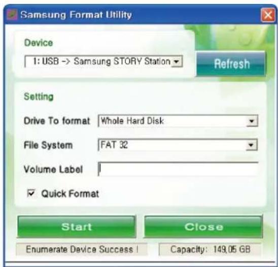 SAMSUNG HXDU015EB - Reformatage en FAT32 - 1