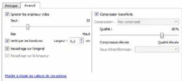 XEROX DocuMate 4760 VRS Pro - Options du panneau Avancé - 1