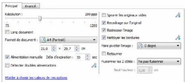 XEROX DocuMate 4760 VRS Pro - Options du panneau Principal - 1