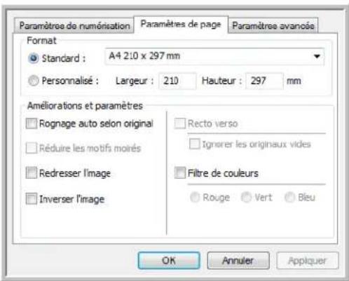 XEROX DocuMate 4760 VRS Pro - Onglet Paramètres de page - 1