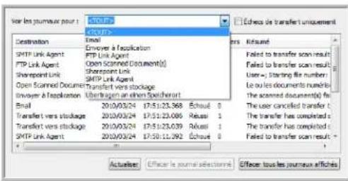 XEROX DocuMate 4760 VRS Pro - Visualiseur du journal du lien SMTP - 1