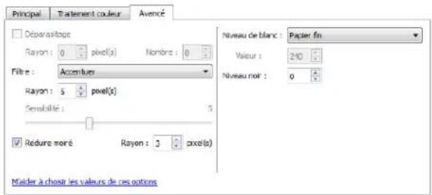 XEROX DocuMate 4760 VRS Pro - Options du panneau Avancé - 1