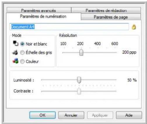 XEROX DocuMate 4760 VRS Pro - Onglet Paramètres de numérisation - 1