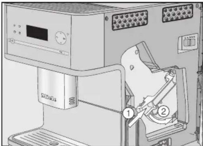 MIELE CM 6100 - Sortir l'unité de percolation et la nettoyer à la main - 3