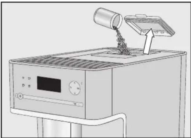 MIELE CM 6100 - Remplissage du réservoir à grains de café - 1