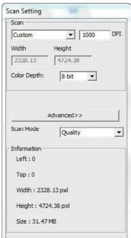 Reflecta ProScan 10T - Scan Setting Area [Floating Windows] - 1