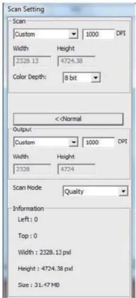 Reflecta ProScan 10T - Área de configuración de digitalización [ventanas flotantes] - 2