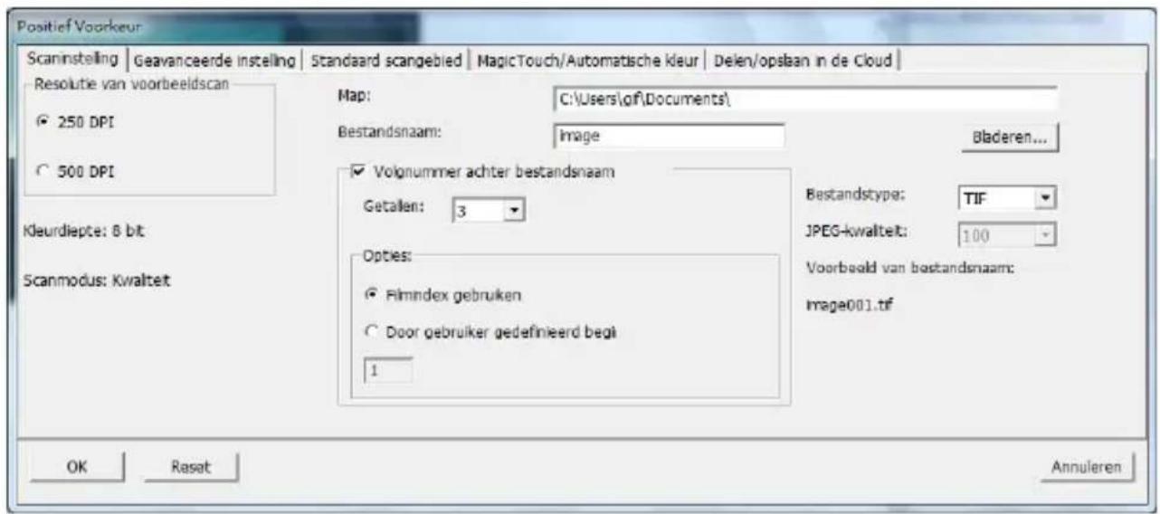 Reflecta ProScan 10T - STAP 5: scanvoorkeuren vastleggen - 2