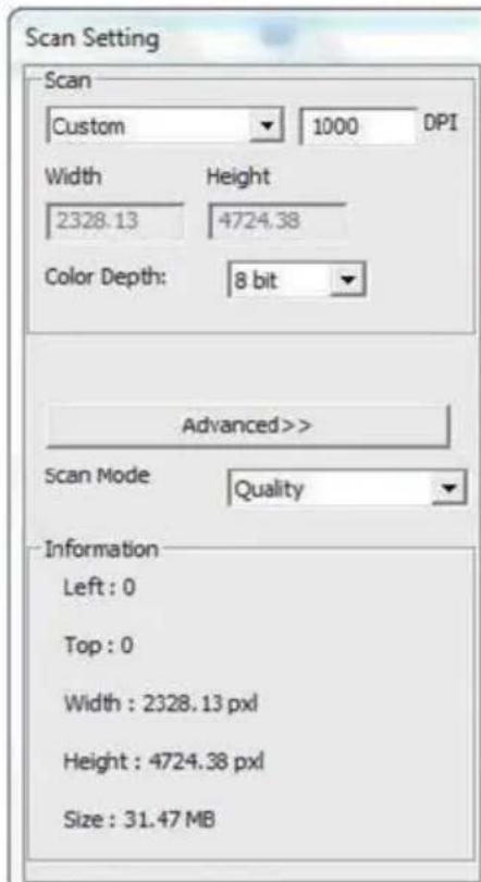 Reflecta ProScan 10T - Área de Configuração de Digitalização [Janelas Flutuantes] - 1