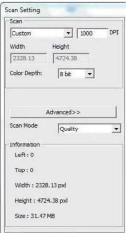 Reflecta ProScan 10T - Área de configuración de digitalización [ventanas flotantes] - 1