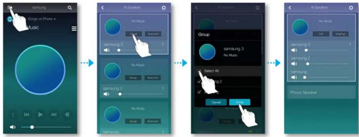 SAMSUNG WAM550 - Réglage des groupes - 1