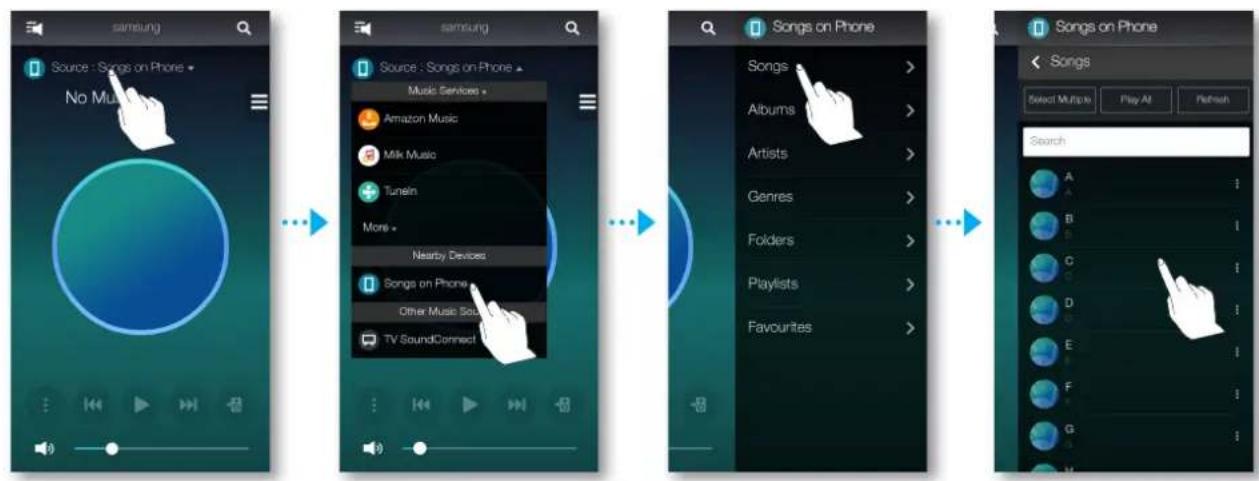 SAMSUNG WAM550 - Lire un fichier musical stocké sur le dispositif intelligent - 1