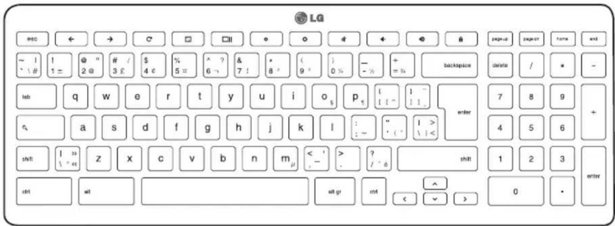 LG Chromebase 22CV241 - Vue du clavier - 1
