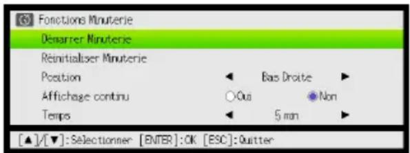 CASIO XJUT310WN - Pour afficher le menu de fonctions de la minuterie - 1